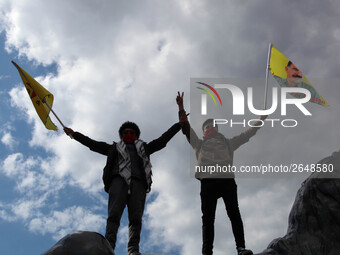 Kurdish Protesters at Mayday . International Workers Day in London kicked off with a march through Central London and ended in Trafalgar Squ...