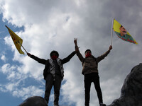 Kurdish Protesters at Mayday . International Workers Day in London kicked off with a march through Central London and ended in Trafalgar Squ...