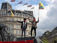 Kurdish Protesters at Mayday . International Workers Day in London kicked off with a march through Central London and ended in Trafalgar Squ...