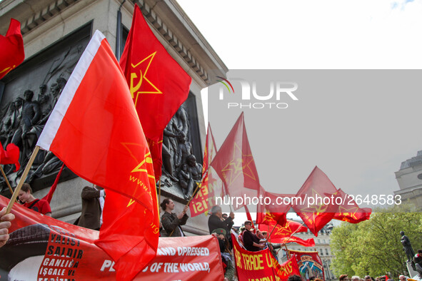 Communist Party of Great Britain (Marxist-Leninist) at Mayday . International Workers Day in London kicked off with a march through Central...