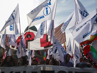 Chilean workers take part in a May Day march in Santiago on May 1, 2018. (