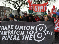 Hundreds of people including SIPTU unions, Right2Work campaigners, members of Socialist Party, Communist Party, People Before Profit, Sinn F...