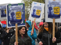 Members of Right-To-Work during an annual May Day march for workers' rights.
On Tuesday, May 1, 2018, in Dublin, Ireland. (