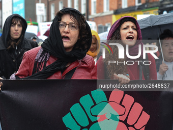 Members of MERJ (Migrants and Ethnic-minorities for Reproductive Justice) join hundreds of people including SIPTU unions, Right2Work campaig...