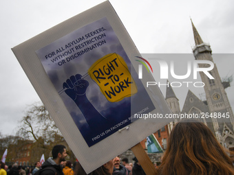 Hundreds of people including SIPTU unions, Right2Work campaigners, members of Socialist Party, Communist Party, People Before Profit, Sinn F...