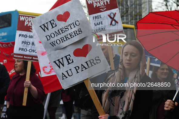 Domestic workers and Au Pairs join hundreds of people including SIPTU unions, Right2Work campaigners, members of Socialist Party, Communist...