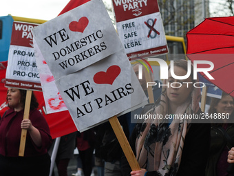 Domestic workers and Au Pairs join hundreds of people including SIPTU unions, Right2Work campaigners, members of Socialist Party, Communist...