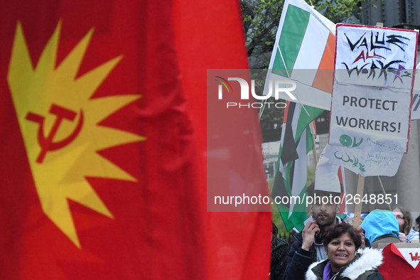 Hundreds of people including SIPTU unions, Right2Work campaigners, members of Socialist Party, Communist Party, People Before Profit, Sinn F...