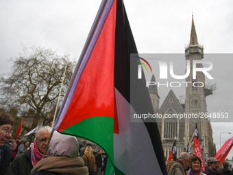 Members of Ireland Palestine Solidarity Campaign join hundreds of people including SIPTU unions, Right2Work campaigners, members of Socialis...