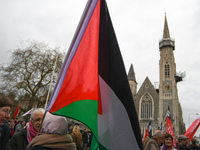 Members of Ireland Palestine Solidarity Campaign join hundreds of people including SIPTU unions, Right2Work campaigners, members of Socialis...