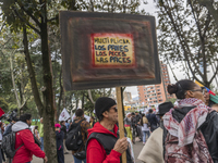 A Protestant marching on the day of work in the streets of Bogotá, Colombia, on May 1, 2018. (