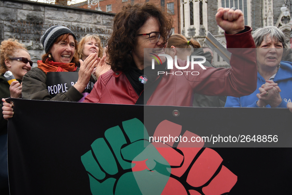 Hundreds of people including SIPTU unions, Right2Work campaigners, members of Socialist Party, Communist Party, People Before Profit, Sinn F...