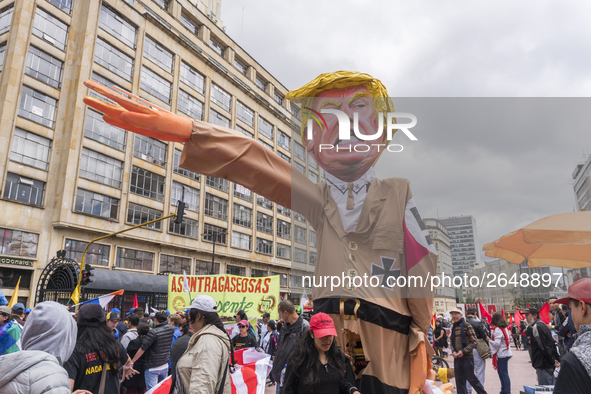 A doll of the president of the United States Donald Trump, Colombia, on May 1, 2018. 