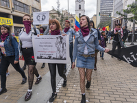 Protestants marching in the day of work in Bogotá, Colombia, on May 1, 2018. (