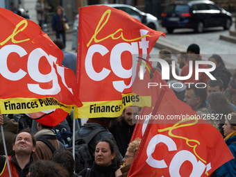 Several sectors on strike called to a protest and a gathering in front of the Préfecture against the planned evacuation of the Toulouse Jean...