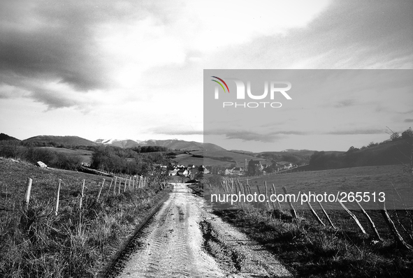  Along the road to Santiago de Compostela, on the path between Biscarreta and Lintzoain, Spain, on December 2004  