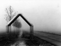  Fog and cold in the morning on the way to Santiago de Compostela, near Sahagun, Spain, on December 2004 (