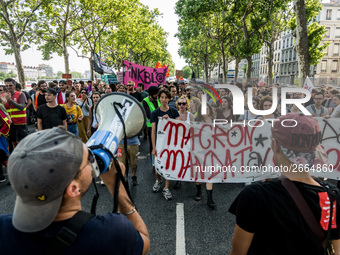 Demonstration of the students against the selection at the university and the law ORE in Lyon, France, the 09 May 2018.  More than 300 stude...