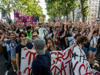 Demonstration of the students against the selection at the university and the law ORE in Lyon, France, the 09 May 2018.  More than 300 stude...