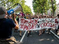 Demonstration of the students against the selection at the university and the law ORE in Lyon, France, the 09 May 2018.  More than 300 stude...