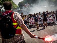 Demonstration of the students against the selection at the university and the law ORE in Lyon, France, the 09 May 2018.  More than 300 stude...