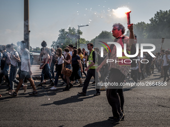 Demonstration of the students against the selection at the university and the law ORE in Lyon, France, the 09 May 2018.  More than 300 stude...