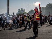 Demonstration of the students against the selection at the university and the law ORE in Lyon, France, the 09 May 2018.  More than 300 stude...