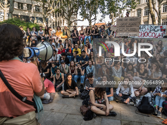 Demonstration of the students against the selection at the university and the law ORE in Lyon, France, the 09 May 2018.  More than 300 stude...