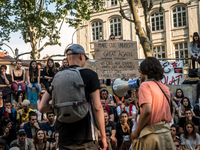 Demonstration of the students against the selection at the university and the law ORE in Lyon, France, the 09 May 2018.  More than 300 stude...