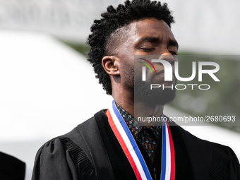 Howard University holds their commencement ceremony for the 2018 graduating class with actor and alumnus Chadwick Boseman, as the keynote sp...