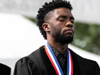 Howard University holds their commencement ceremony for the 2018 graduating class with actor and alumnus Chadwick Boseman, as the keynote sp...