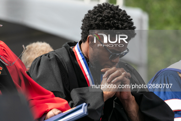 Howard University holds their commencement ceremony for the 2018 graduating class with actor and alumnus Chadwick Boseman, as the keynote sp...