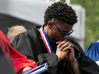 Howard University holds their commencement ceremony for the 2018 graduating class with actor and alumnus Chadwick Boseman, as the keynote sp...