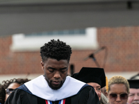 Howard University holds their commencement ceremony for the 2018 graduating class with actor and alumnus Chadwick Boseman, as the keynote sp...