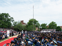 Howard University holds their commencement ceremony for the 2018 graduating class with actor and alumnus Chadwick Boseman, as the keynote sp...