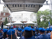 Howard University holds their commencement ceremony for the 2018 graduating class with actor and alumnus Chadwick Boseman, as the keynote sp...