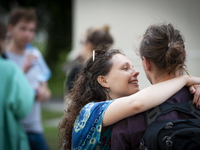 Students protest the changes in the higher education law in Warsaw, Poland on June 5, 2018. The new Gowin law the students say will severely...