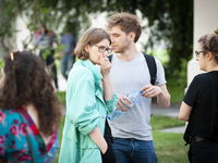 Students protest the changes in the higher education law in Warsaw, Poland on June 5, 2018. The new Gowin law the students say will severely...