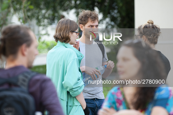 Students protest the changes in the higher education law in Warsaw, Poland on June 5, 2018. The new Gowin law the students say will severely...