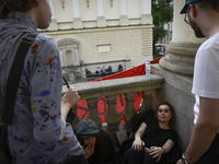 Students protest the changes in the higher education law in Warsaw, Poland on June 5, 2018. The new Gowin law the students say will severely...