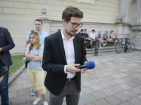 Students protest the changes in the higher education law in Warsaw, Poland on June 5, 2018. The new Gowin law the students say will severely...