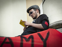 Students protest the changes in the higher education law in Warsaw, Poland on June 5, 2018. The new Gowin law the students say will severely...