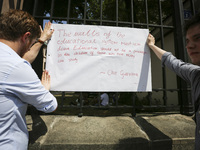 A banner written by students who are occupying the Department of Philosophy of Jagiellonian University in Krakow, Poland on 10 June, 2018. O...