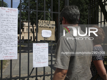 Banners written by students who are occupying the Department of Philosophy of Jagiellonian University in Krakow, Poland on 10 June, 2018. On...