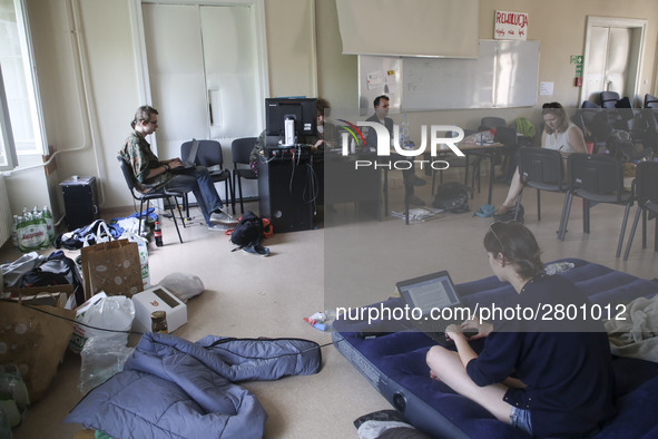 Students are occupying the Department of Philosophy of Jagiellonian University in Krakow, Poland on 10 June, 2018. On June 5, 2018 universit...