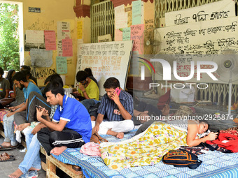 Jadavpur University Students hunger strike at the University campus on July 08,2018 in Kolkata city in India. (