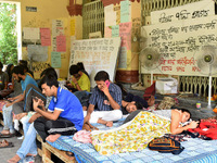 Jadavpur University Students hunger strike at the University campus on July 08,2018 in Kolkata city in India. (