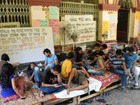 Jadavpur University Students hunger strike at the University campus on July 08,2018 in Kolkata city in India. (