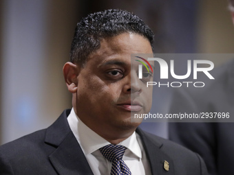 United Nations, New York, USA, July 11, 2018 - Press Encounter with Prime Minister of Curacao Eugene Rhuggenaath before the Security Council...