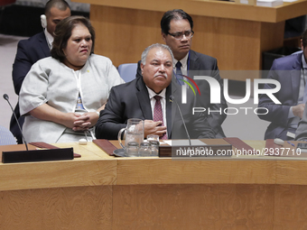 United Nations, New York, USA, July 11, 2018 - President of Nauru Baron Waqa during the Security Council Meeting on Understanding and addres...